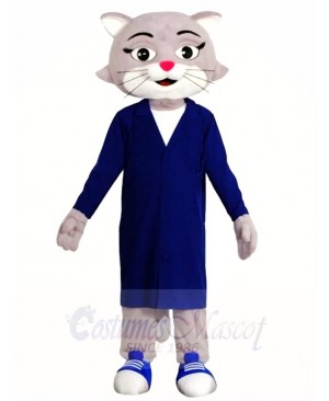 Gray Doctor Cat Mascot Costumes Animal  