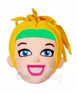Blonde Cheerleader Head Only Mascot Costumes People