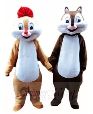 Chip and Dale Chipmunk Squirrel Mascot Costumes Animal 