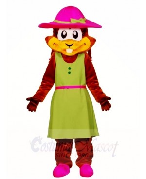 Chipmunk in a Green Dress Mascot Costumes Animal