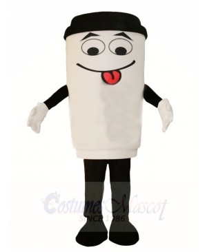 White Coffee Cup Bottle Mascot Costumes Drink
