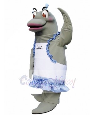 Grey Dolphin Chef on right Mascot Costumes