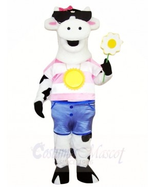 White Cow with Sunglasses Mascot Costumes Farm Animal