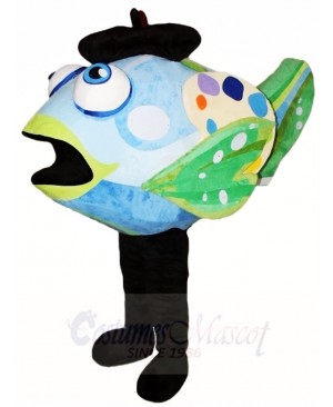 Blue and Green Clown Fish Mascot Costumes Aquatic Ocean Aquarium