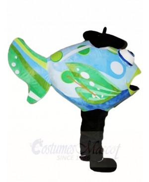 Blue and Green Clown Fish Mascot Costumes Aquatic Ocean Aquarium