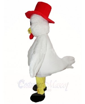 Red Hat White Hen Mascot Costumes Poultry