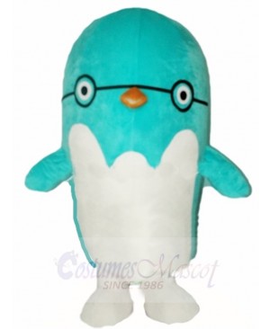 Blue Bird Penguin with Glasses Mascot Costumes Animal
