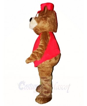 Brown Bear in Red Hat Mascot Costumes Animal