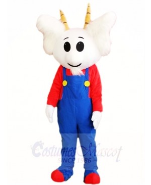 Blue Overall Goat Mascot Costumes Animal 