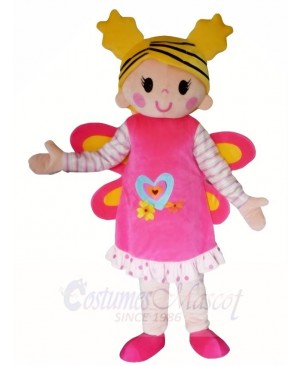 Pink Butterfly Girl Mascot Costumes People