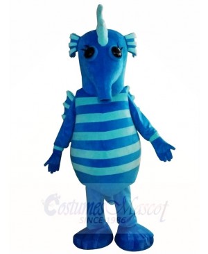 Cute Blue Hippocampus Seahorse Mascot Costumes Animal 