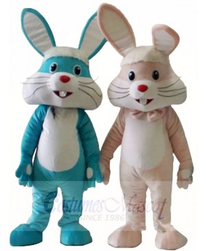 Pink/Blue Rabbit Easter Bunny Mascot Costumes Animal