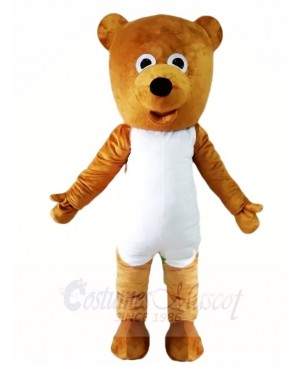 White Belly Brown Teddy Bear Mascot Costumes Animal 