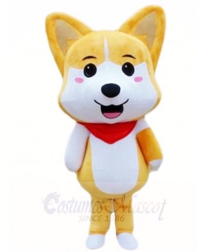 Tan Husky Shiba Inu Lucky Dog Akita Mascot Costumes Animal