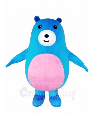 Pink Belly Blue Bear Mascot Costumes Animal