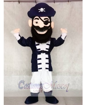 Redbeard Pirate in Navy Blue Mascot Costumes