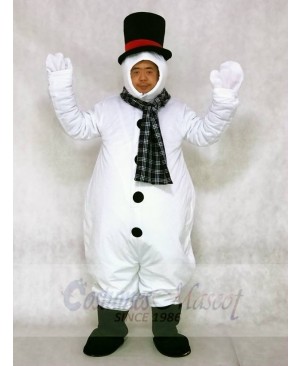 Snowman with Hood Hat and Scarf Mascot Costumes Christmas Xmas 