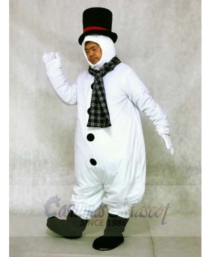 Snowman with Hood Hat and Scarf Mascot Costumes Christmas Xmas 