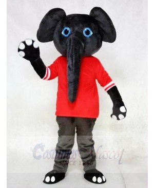 Gray Elephant in Red Shirt Mascot Costumes Animal 