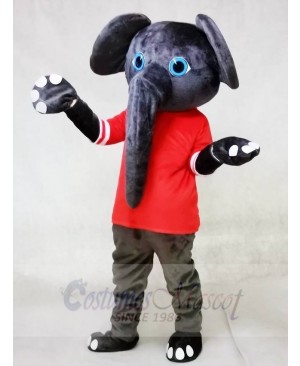 Gray Elephant in Red Shirt Mascot Costumes Animal 