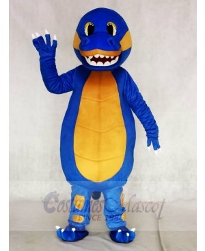 Blue Dinosaur with Yellow Belly Mascot Costumes Animal 