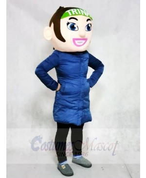 ONLY HEAD of the Brown Hair Cheerleader Girl Mascot Costumes People 