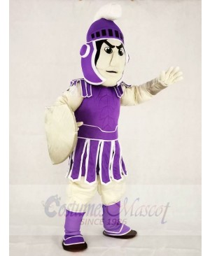 Purple Spartan Trojan Knight Sparty with Shield Mascot Costumes People