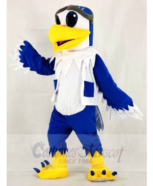 Blue and White Eagle Ace Pilot Bird Hawk Mascot Costumes Animal 