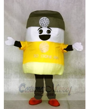 Marshmallow Mascot Costumes with Grey Hat Snack