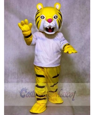 Happy Tiger in White Shirt Mascot Costumes Animal