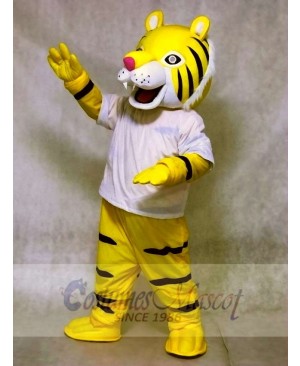 Happy Tiger in White Shirt Mascot Costumes Animal
