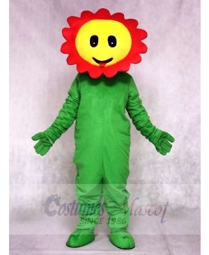 Red Giggling Sun Flower Mascot Costumes Plant