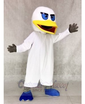 White Duck with Blue Flippers Mascot Costumes Animal