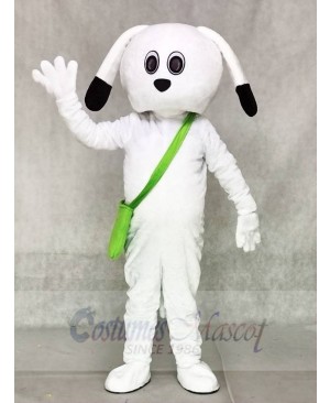 Green Bag White Dog Mascot Costumes Animal