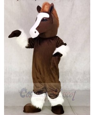 Cute Brown Shirley Shire Horse Mascot Costume