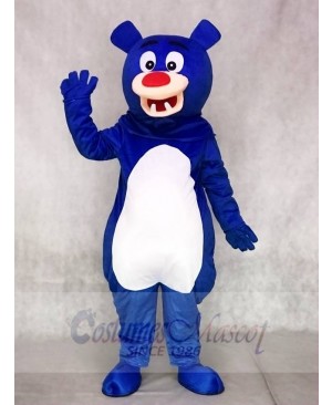 Blue Bear with White Belly Mascot Costumes Animal