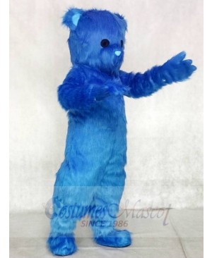 Cute Blue Fluffy Bear Mascot Costumes Animal