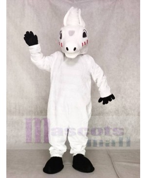 Cute White Horse Mascot Costumes Animal  
