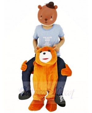 For Children/ Kids Ride on Brown Teddy Bear Carry Me Ride Mascot Costume Stuffed Stag 