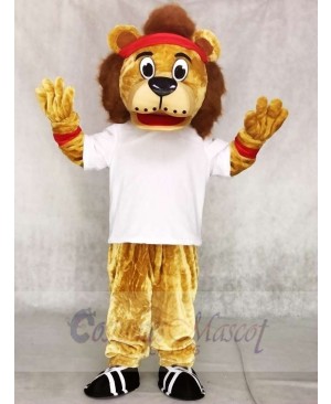 Lenny The Lion in White Vest Mascot Costumes Animal