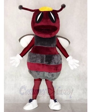 Maroon with Gray Hornets Bee Mascot Costumes Animal