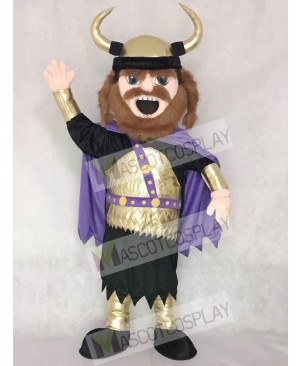 Fierce New Viking Mascot Costume with Purple Cloak