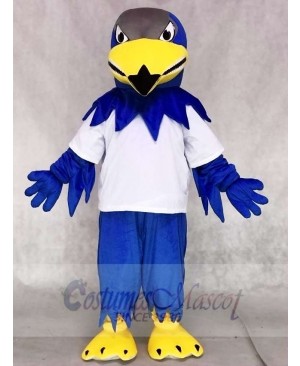 White Sport Shirt Blue Falcon Eagle Mascot Costumes Animal