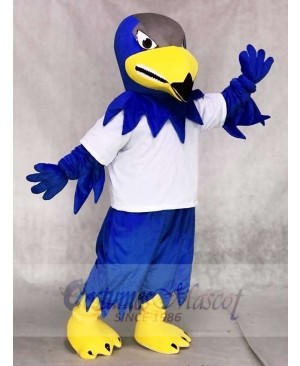 White Sport Shirt Blue Falcon Eagle Mascot Costumes Animal