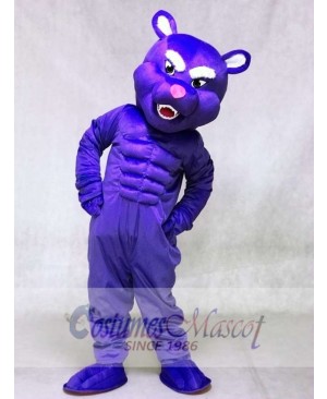 Cute Purple Muscle Panther Mascot Costumes Animal