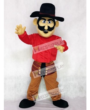 Cowboy with a Black Hat Mascot Costume