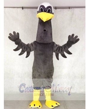 Fierce Dark Grey Crane Mascot Costumes Bird