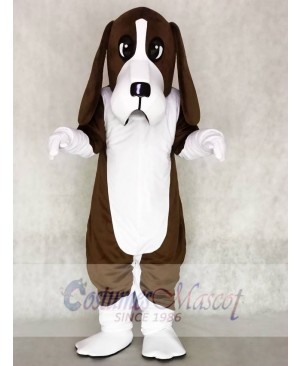 Cute Brown Basset Hound Dog Mascot Costume