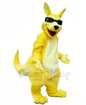 Yellow Kangaroo Roo with Sunglasses Mascot Costumes Animal