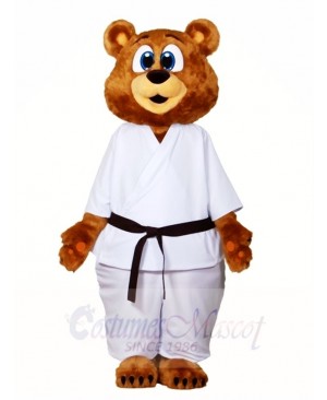 White Karate Suit Bear Mascot Costumes Animal